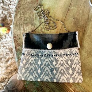 Blue and Gray Patterned Women crossbody Bag